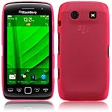 BLACKBERRY TORCH 9850 RUBBERISED TRANSPARENT ONE-PIECE SNAP CASE - HOT PINK ....