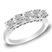 5 Stone Round Diamond Wedding Band in 18K White Gold (1/2 ctw)