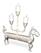 Silver and bronze candleholder, 'Enlightened Horse' Silver and bronze candleholder, 'Enlightened Horse'