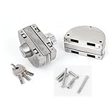 uxcell ダブル湾曲したボアボルト　3つのキー　シルバートンメタル製　エントリーゲート　10-12mmガラスドア