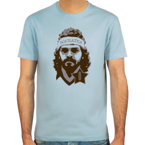 T-Shirt Sócrates ::: Farbauswahl: skyblue, sand oder weiß ::: Größen: S-XL ::: Fußball-Kult