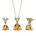 Jewelry : Sumptuously Romantic 1.62 cts Trillion Cut Citrine Diamond Pendant Earrings Set 14Kt Yellow Gold