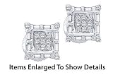 1/4 CTW. White Gold Round and Baguette Set Diamond Stud Earrings
