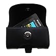 Belt Mounted Leather Case Custom Designed for the Philips GoGear HDD1630/17 - Black Color with Removable Clip by Gomadic
