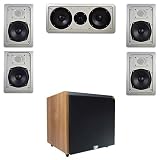 IW191 5.25" In-Wall Speaker System w/Center Channel & 10" Maple Subwoofer