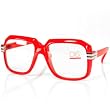 Run DMC Rapper Retro Large Clear Lens Eye Glasses Red