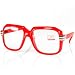 Run DMC Rapper Retro Large Clear Lens Eye Glasses Red