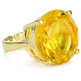 nOir Classic Yellow Cubic Zirconia Cocktail Ri