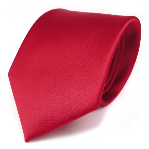 Designer Satin Krawatte rot verkehrsrot uni 100 