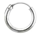 1/2" ( 12 mm ) Diameter Sterling Silver Teeny Endless Hoop Earrings,