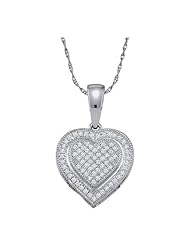 0.15CT ROUND DIAMOND MICRO PAVE HEART PENDENT