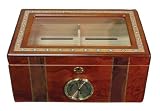 80 Cigars Walnut Wood Humidor 14 X 9.5x 6.5