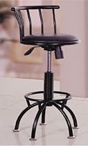 1 24" - 29" Adjustable Black Swivel Barstool Bar Stool