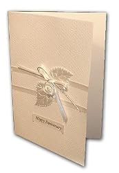 Happy Anniversary Card with a White Rose