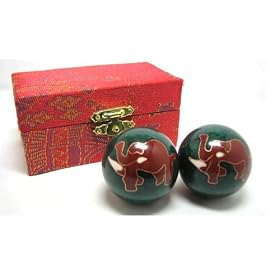 Elephant design Metal Balls Ancient Chinese Ball Exercise - Green