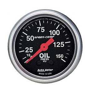 Auto Meter 3423 2-5/8" 0-150 PSI Mechanical Oil Pressure Gauge