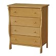 Ellis 4 Drawer Clothing Organizer in Honey Finish By Simplicity For Children