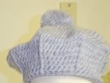 B305, Hand Crocheted Blue Color Wool Winter Beret for Infants and Toddlers