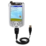 Coiled Power Hot Sync and Charge USB Data Cable w/ Tip Exchange for the HP iPAQ h5150 - Gomadic Brand