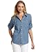 Jones New York Women’s Chambray Roll Sleeve Shirt