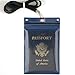 StoreSMART Sport - Zipper Passport Holder with Lanyard - Clear Plastic Front & Blue Plastic Back - SPCR1596ZIPS-BL-1