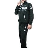 DESCENTE デサント スウェット上下 2010MODEL《メンズ：ブラック》グラフィックロゴ トレーニング DAT-2011-DAT-2011P-BLK-BLKの画像