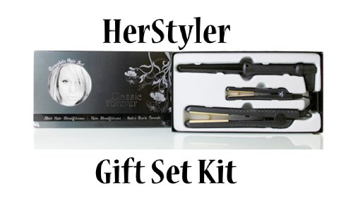 Herstyler Classic Forever Colorful Seasons Complete Hair Gift Set Kit, Full Size and Mini Straightener, and Grande Curling Iron Herstyler Classic Forever Colorful Seasons Complete Hair Gift Set Kit, Full Size and Mini Straightener, and Grande Curling Iron