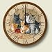 Wood clock~ Barn Cats ~Artworks Home Accents~ large kitchen wall clocks~ code 158