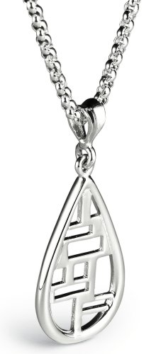 Sterling Silver Windows Teardrop Pendant by Zina, 17