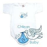 BABY BODYSUIT WHITE  LIGHT BLUE STORK CHILEAN  CHILE 18 - 24 Months