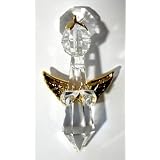 Hanging Angel ornament with Goldtone Wings Made with Swarovski Crystal