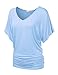 NINEXIS Women's V-Neck Batwing Sleeve Dolman Top (S-3XL)