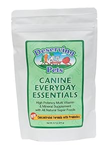 Canine Everyday Essentials 60 Day Supply Vital Vities - High Potency Multi-vitamin & Mineral Supplement for Dogs with All Natural Super Food, Vitamins, Minerals, Phytonutrients, Probiotics, Prebiotics, Liver Flavoring Canine Everyday Essentials 60 Day Supply Vital Vities - High Potency Multi-vitamin & Mineral Supplement for Dogs with All Natural Super Food, Vitamins, Minerals, Phytonutrients, Probiotics, Prebiotics, Liver Flavoring