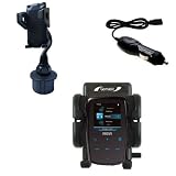 Auto Cup Holder with Car Charger for the RCA M3804 Lyra Digital Media Player – uses Gomadic TipExchange Technology
