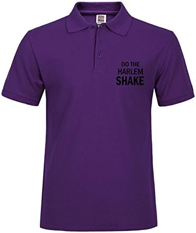 Machine Printed Harlem_shake Polo Shirt Stylish Men Purple Shirts Short Sleeve Medium Polo
