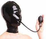 Produkt-Bild: Bondage Latex Maske mit RV und Mund Pump Knebel