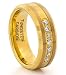 8MM Tungsten Carbide Diamond CZ Gold Mens Wedding Band Ring (Available Sizes 7-14 Including Half Sizes)