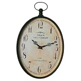 Wilco Imports Oval Wall Clock Shaped Like Pocket Watch