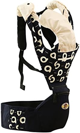 Fashion Story Baby Carrier Soft Newborn Toddler Hip Seat Hugger 3-48 Months 20kg (Black)