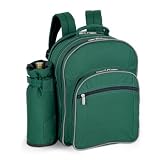Sorrento Picnic Backpack w/ Wine Duffle 4-Set Hunter Green