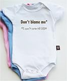 Don't Blame Me* short sleeve baby bodysuit / onesie - white, pink or baby blue