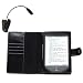 Navitech Genuine Black Napa Leather Flip Open Book Style Carry Case / Cover for the New Amazon Kindle 6 Inch Ereader Device (October 2011 release)