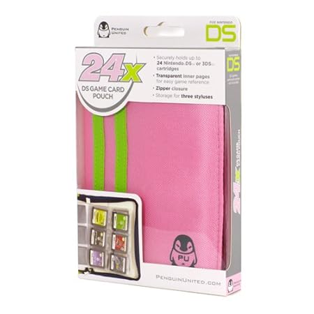 24X DS Game Cartidge Carrying Case (Pink/Green) for Nintendo DS and 3Ds Cards.