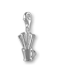 MELINA Charms clip on pendant paintbrush sterling silver 925