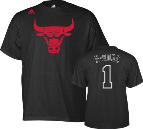 NBA Men's Chicago Bulls Derrick Rose Black Nickname Tee Shirt (Black, X-Large)