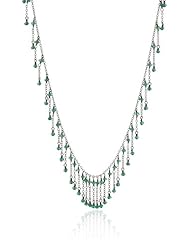 Dana Kellin Dark Silver or Green Onyx Fringe Necklace