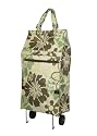 Green flower foldable shopping trolley