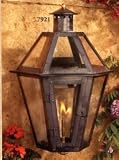 Artistic 7924 Grande Isle Hexagonal Ceiling Mount Gas Lantern Washed Pewter
