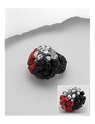 Cotton Waxed Thread Coral Ring