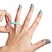 Womens Silicone Wedding Ring Wedding Band - 3 Rings Pack - 5.5mm Wide (2mm Thick) - Teal, Pink, Black